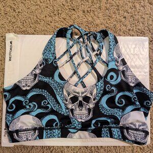 CVG Sports Bra Size M Butterfly Back Kraken